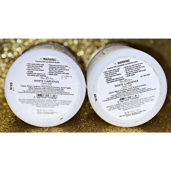 Lot of 2 Bath & Body Works White Barn White Gardenia Large 3-Wick Candle 14.5oz - Picture 4 of 4